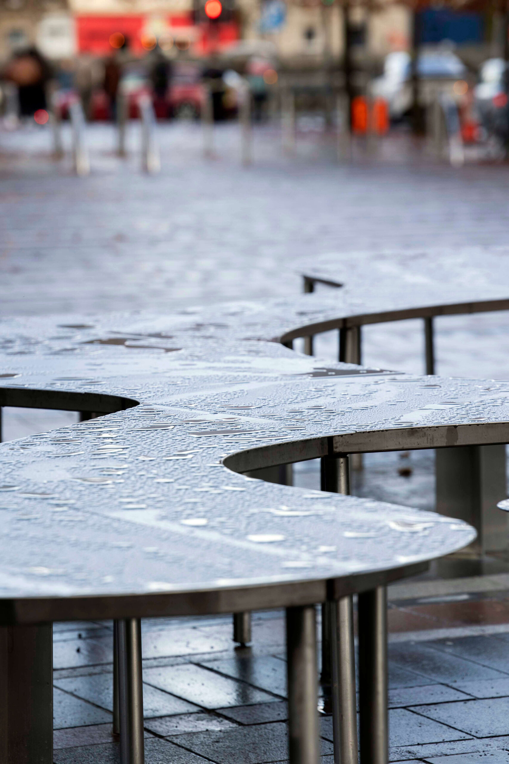 Close-up view of the edges and curves of the Urban Mirror table in Cork City