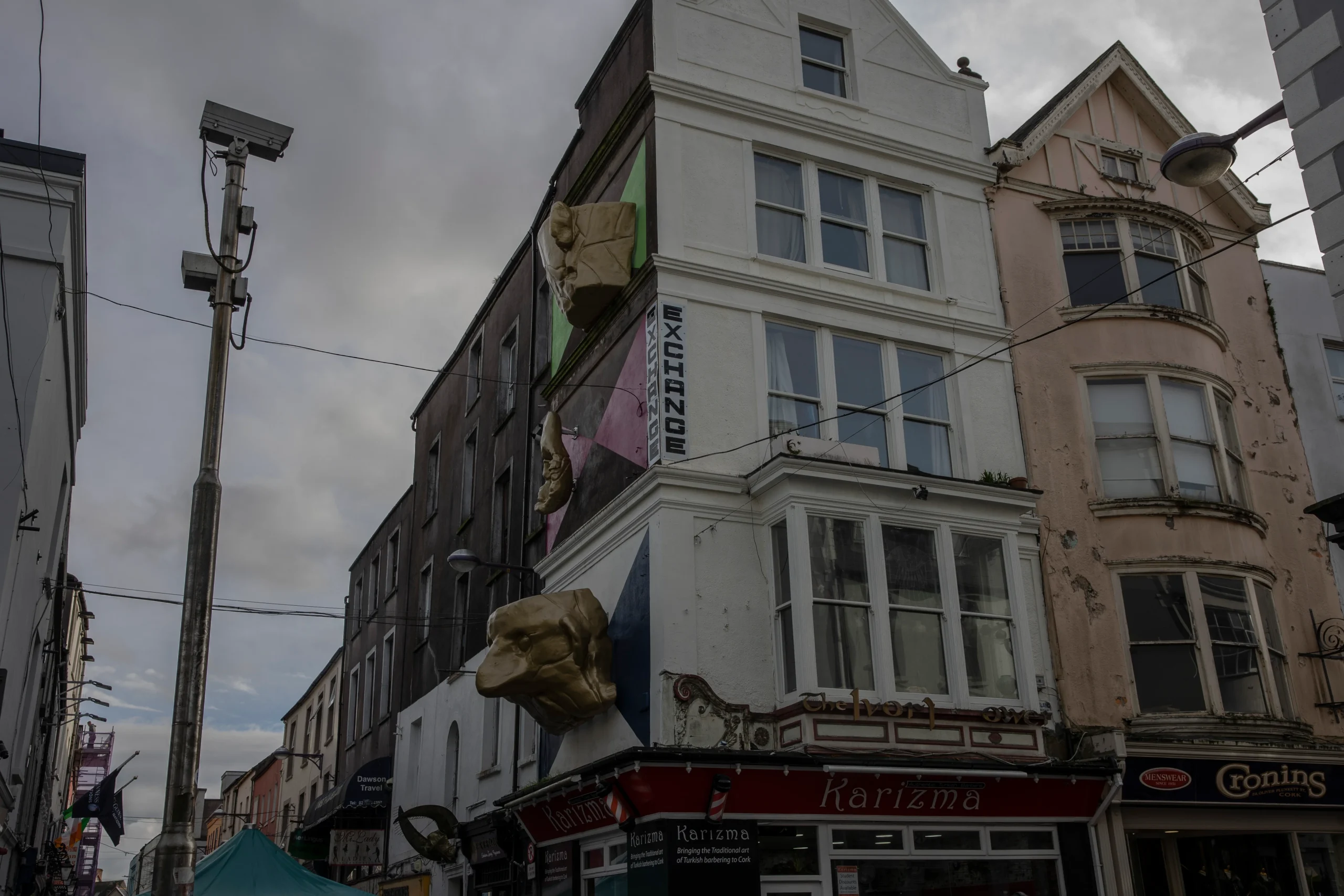 The Face Cup, by artist Fiona Mulholland at Corner of Princes Street and Oliver Plunkett St. Photo by Clare Keogh